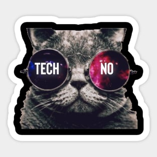 Techno Rave Cat Sticker